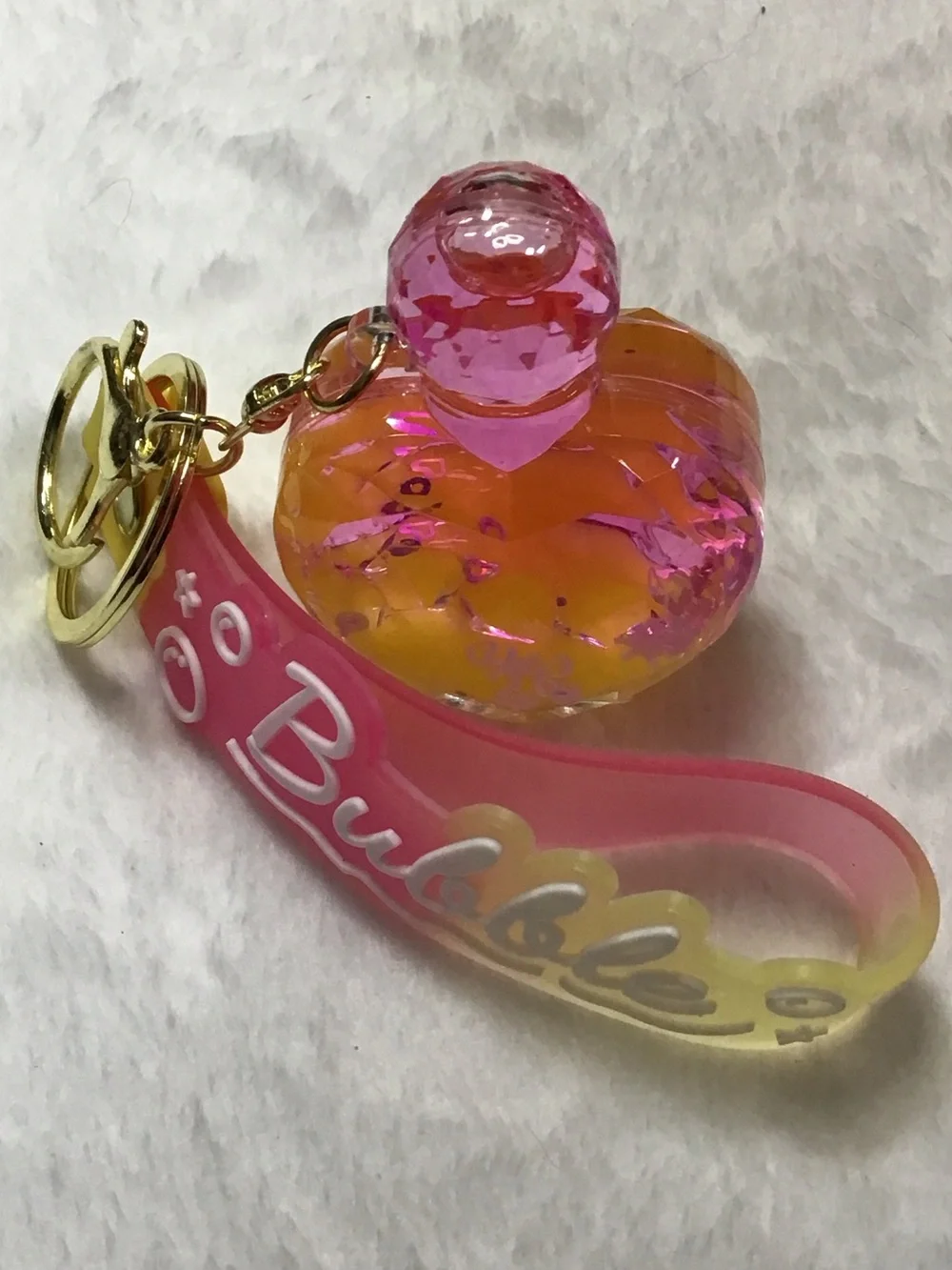Bubble Keychain Bath & Body Charm - Pink and Orange